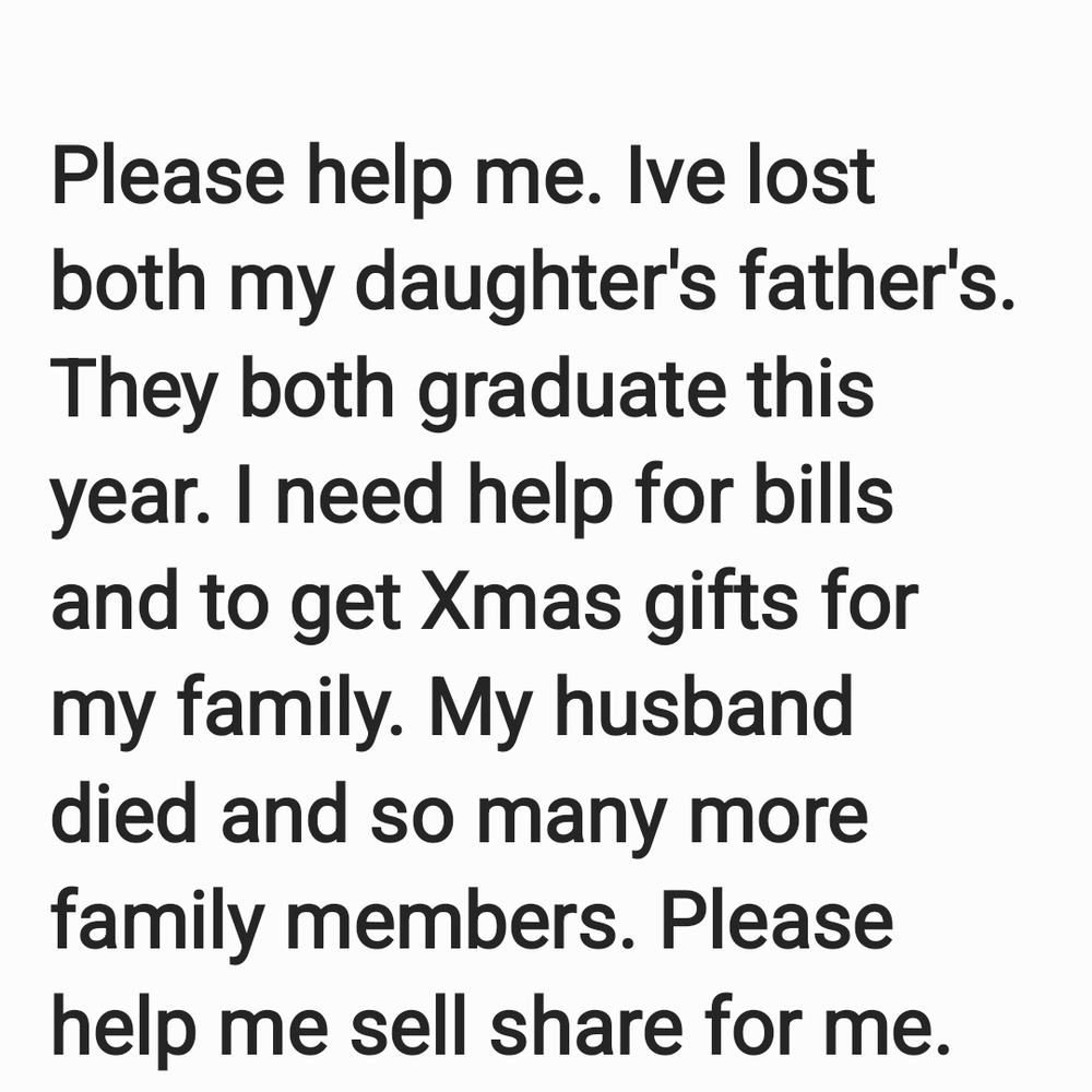 Please Help Me Sell. Share For Me